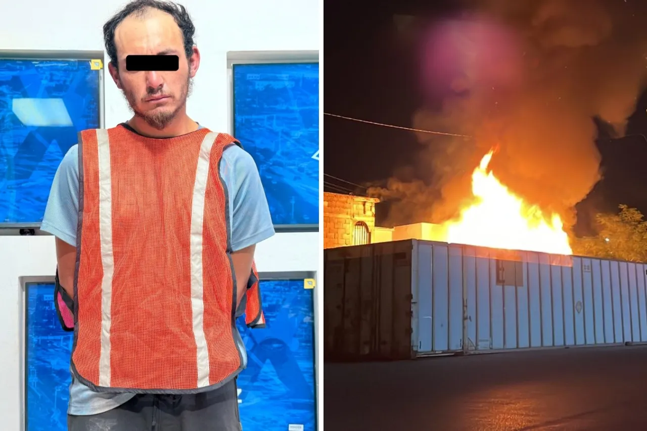 Cámaras captan a joven incendiando un contenedor de basura