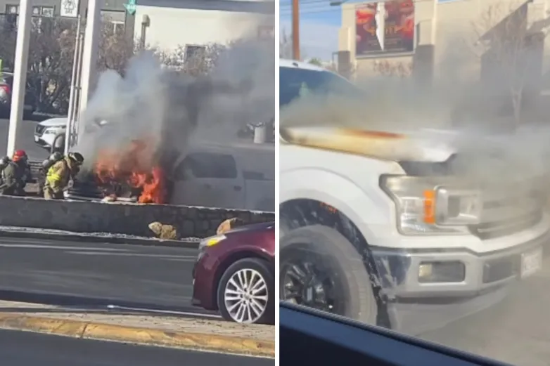 Se incendia camioneta en El Paso