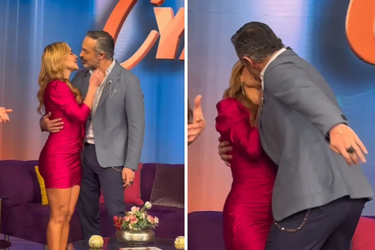 Carlos Arenas le roba un beso a Ximena Córdoba en programa en vivo