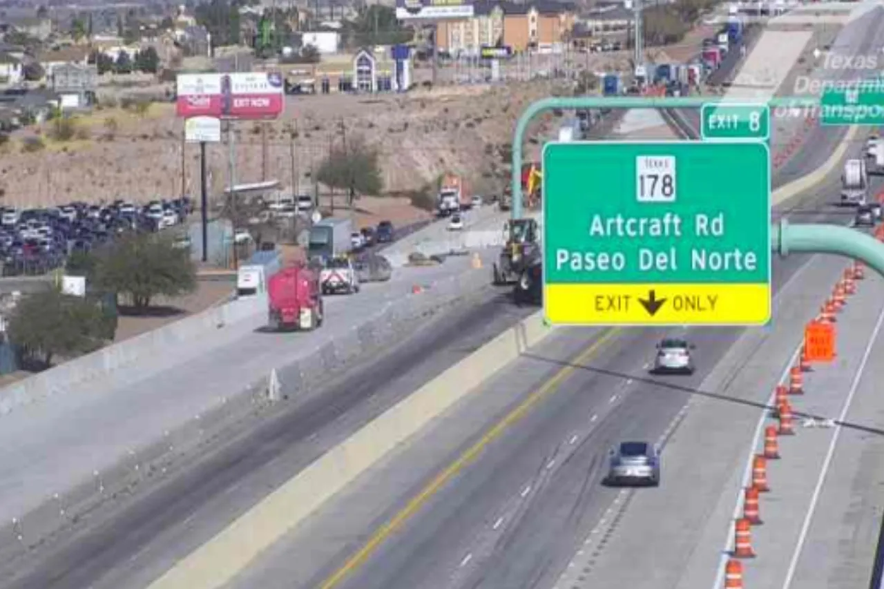 Volcadura deja a 4 personas heridas en la I-10 en El Paso