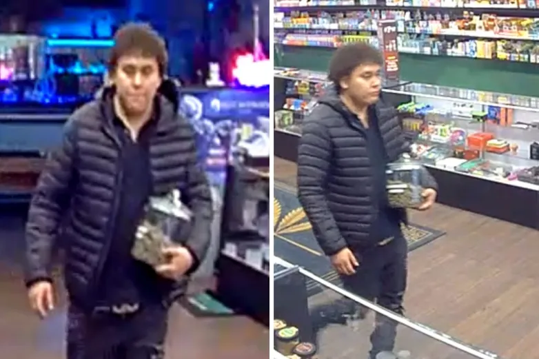 Cámara de seguridad capta a ladrón huyendo con mercancía en El Paso