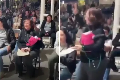 Regidora de Movimiento Ciudadano es exhibida con cría de mono araña en evento