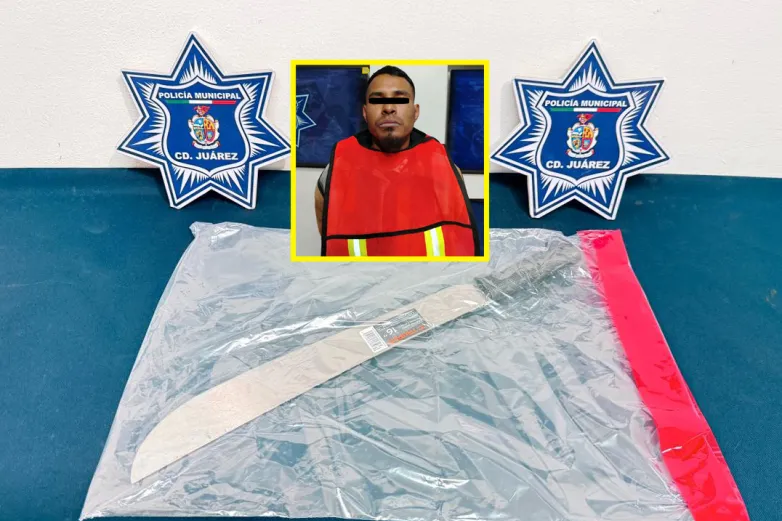 Detienen a hombre por amenazar con machete a su vecina