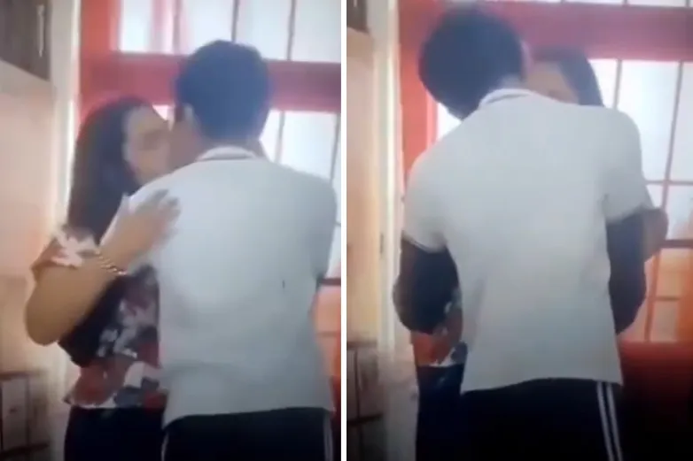 Exhiben a maestra de telesecundaria dándose un beso con un estudiante en Tabasco