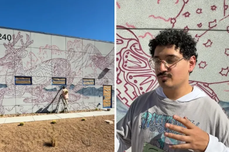 Plasman mural artístico en nueva clínica de salud en El Paso