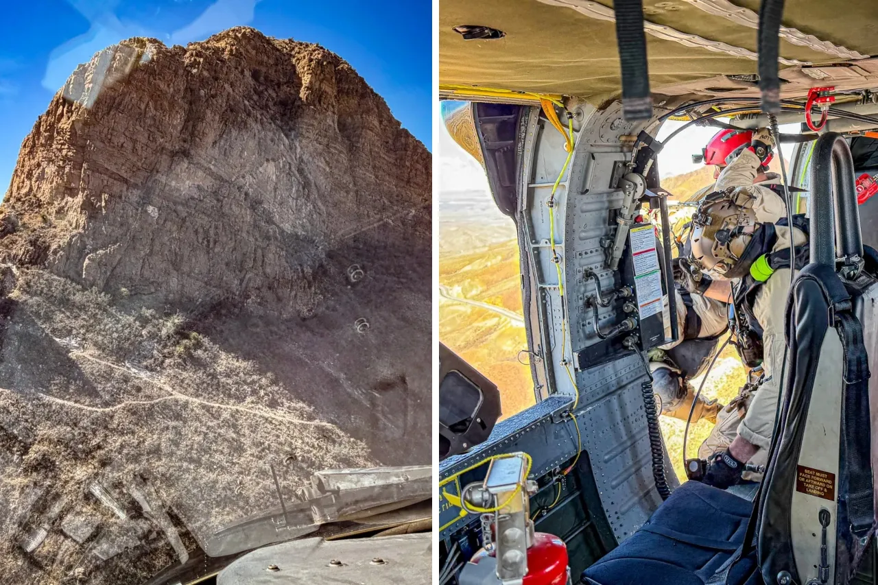 Rescatan a hombre tras caída de 45 metros en Montañas Franklin