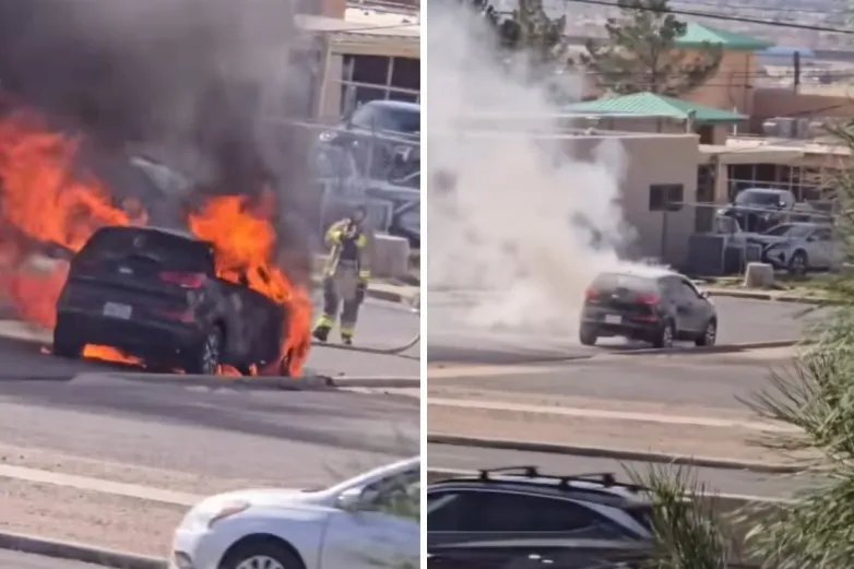 Se incendia vehículo en complejo de apartamentos en El Paso