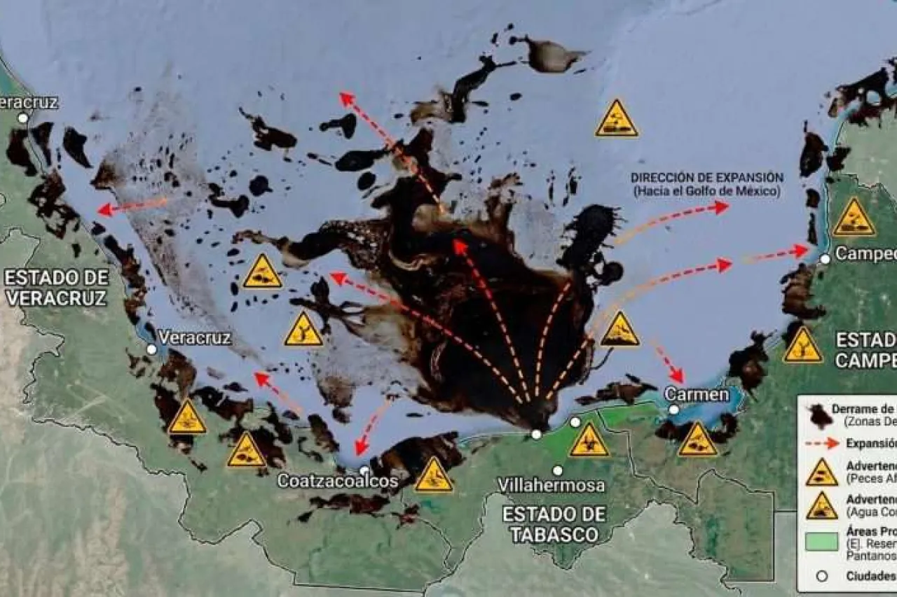 Greenpeace contradice a Pemex por derrame en Dos Bocas