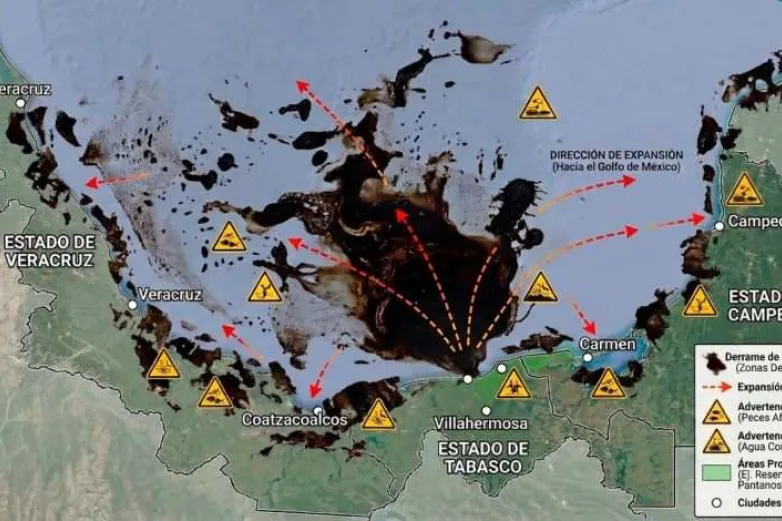 Greenpeace contradice a Pemex por derrame en Dos Bocas