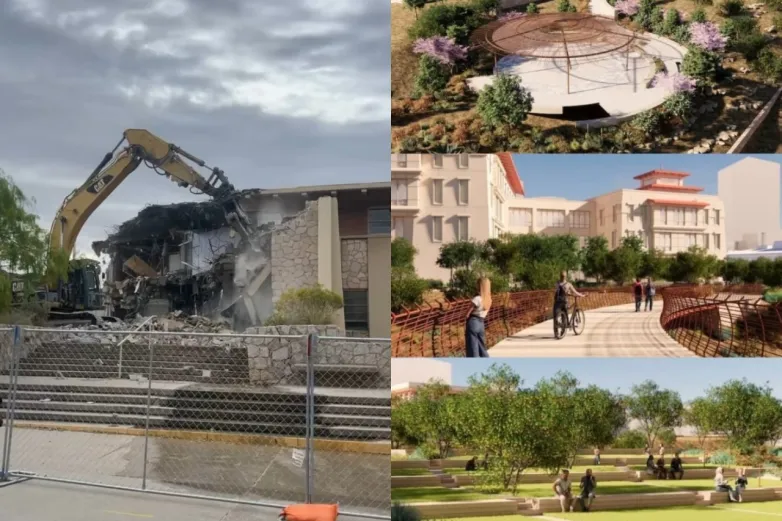 Demuelen edificio en UTEP para dar paso a nuevo parque urbano