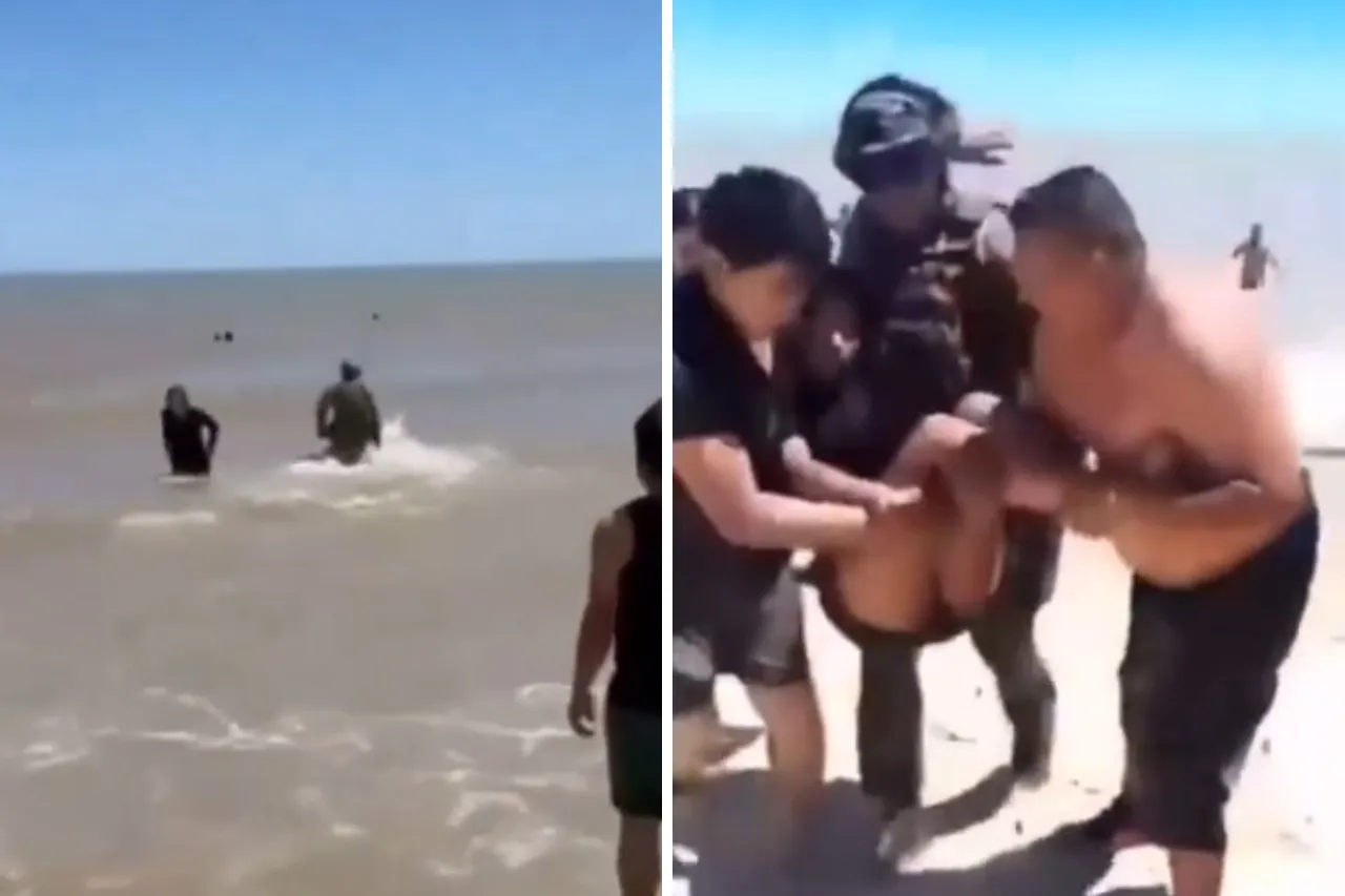 Rescata agente de la Semar a joven de morir ahogada en Baja California