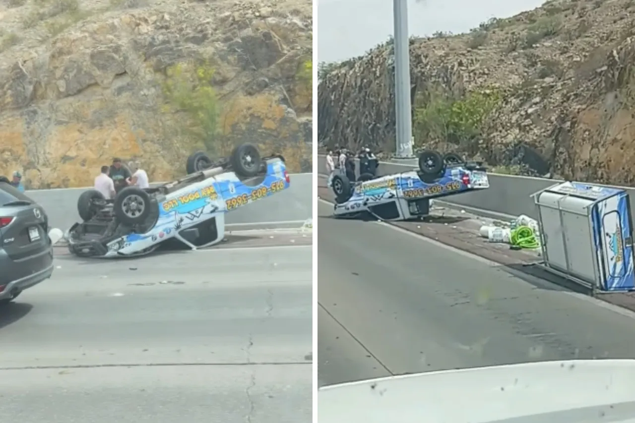 Vuelca camioneta en la I-10