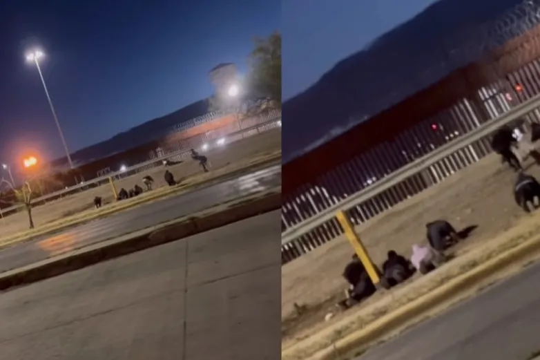 Captan a grupo que intenta cruzar con escalera el muro fronterizo en Juárez