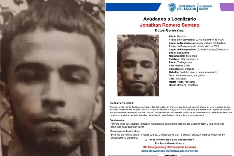 Solicita Fiscalía apoyo para localizar a Jonathan Romero