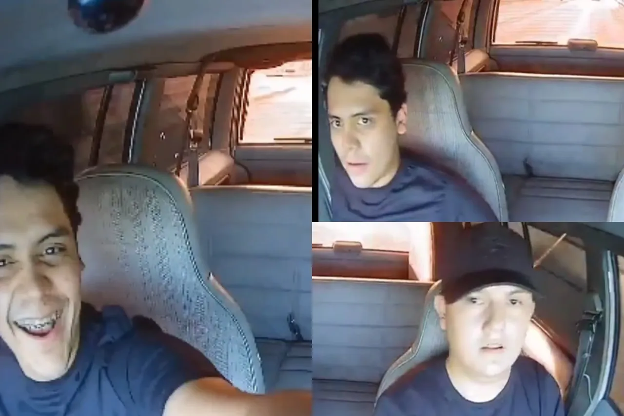 Abandonan camioneta robada tras descubrir que eran grabados