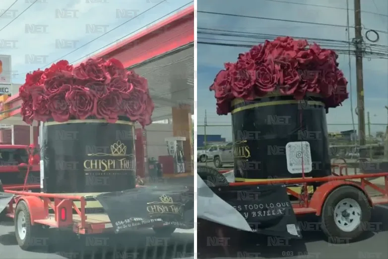 'Ramo buchón' gigante causa revuelo en las calles de Juárez